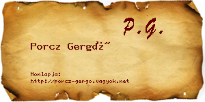 Porcz Gergő névjegykártya